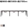 Work Plus HOUGAN DESK ホウガンデスク 3連 6人用 ミーティングテーブル 会議用テーブル 作業台 机 配線BOX ブラック脚 クランプ取り付け可能 幅3600×奥行1200×高さ720mm