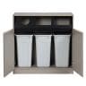 Work Plus NOMUSS TRASH BOX ゴミ箱収納用カウンター ゴミ箱 ダストボックス オフィス家具 木製 45L×3 幅1000×奥行500×高さ1000mm WorkPlus-4