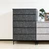 チェスト 5段 日本製 国産 タンス ハイチェスト 収納家具 大容量 衣類収納 脚付き 大理石調 ブラック グレー 黒  幅802×奥行397×高さ1210mm