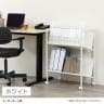 木製ファイルワゴン 傾斜シェルフ A4ファイル対応 キャスター付 スチールフレーム シンプル 組み立て式 幅555×奥行350×高さ750mm-3