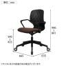 カジュアルタスクチェア ブラックボディ ウレタン中空キャスター 固定肘 事務用チェア 背ベンディング ミーティングチェア オフィスチェア デスクチェア KW-R125B-12