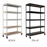メタル&ウッドラック キャスタータイプ シェルフ5段 耐荷重140kg スチールラック オープンラック リバーシブル棚 MK-825 収納 幅1250×奥行450×高さ1915mm-1