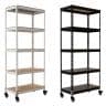 メタル&ウッドラック キャスタータイプ シェルフ5段 耐荷重140kg スチールラック オープンラック リバーシブル棚 MK-885 収納 幅850×奥行450×高さ1915mm-19