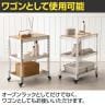 メタル&ウッドラック キャスタータイプ シェルフ3段 耐荷重80kg スチールラック オープンラック リバーシブル棚 MK-KT23 収納 幅640×奥行440×高さ975mm-2