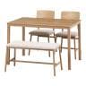 4人用 ダイニング4点セット マリー ワークスペース シンプル お洒落 天板:リアルな木目PVC お手入れ簡単 テーブル×1 チェア×2 ベンチ×1-19