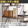 リビングデスク EZBO ラック付きワイヤーデスク システムデスク 組み立て 書斎 ホームオフィス 幅1220×奥行620×高さ1360mm ラック-13