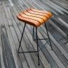HAOK HIGH CHAIR ハオクハイチェア カフェチェア 木製 ダイニングチェア 屋外対応 天然木 ベランダ カフェ アウトドア 幅450×奥行480×高さ750mm-5