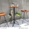 HAOK HIGH TABLE ハオクハイテーブル カフェテーブル 木製 ダイニングテーブル 丸型 屋外対応 天然木 ベランダ カフェ アウトドア 幅600×奥行600×高さ1050mm-2