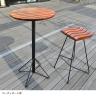 HAOK HIGH TABLE ハオクハイテーブル カフェテーブル 木製 ダイニングテーブル 丸型 屋外対応 天然木 ベランダ カフェ アウトドア 幅600×奥行600×高さ1050mm-3