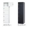 5人用(浅型) スチールロッカー 1列5段 スタンダードロッカー 鍵付き シリンダー錠 幅462×奥行450×高さ1790mm【国産】【完成品】/TLK-SC5S ホワイト ブラック-1