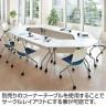 YS-1845 会議テーブル ミーティングテーブル スタッキングテーブル 幕板なし キャスター付き 幅1800×奥行450×高さ700mm ジョインテックス-3