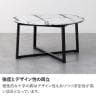 円形 ネストテーブル 大理石調 2点セット MATEL モダン 丸テーブル メラミン メラミナイト ローテーブル おしゃれ 白 黒 (幅400mm サイドテーブル×1 幅800mm リビングテーブル×1)-11