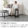 円形 ネストテーブル 大理石調 2点セット MATEL モダン 丸テーブル メラミン メラミナイト ローテーブル おしゃれ 白 黒 (幅400mm サイドテーブル×1 幅800mm リビングテーブル×1)-6