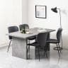 【設置無料】4人用 ダイニングテーブルセット 5点 STONEA 石目 メラミン テーブル モダン ダイニングチェア おしゃれ グレー (幅1600mm 食卓テーブル×1 食卓椅子×4)