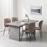 【設置無料】4人用 ダイニングテーブルセット 5点 STONEA 石目 メラミン テーブル モダン ダイニングチェア おしゃれ グレー (幅1600mm 食卓テーブル×1 食卓椅子×4)-3