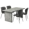 【設置無料】4人用 ダイニングテーブルセット 5点 STONEA 石目 メラミン テーブル モダン ダイニングチェア おしゃれ グレー (幅1600mm 食卓テーブル×1 食卓椅子×4)-19