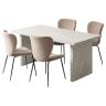 【設置無料】4人用 ダイニングテーブルセット 5点 STONEA 石目 メラミン テーブル モダン ダイニングチェア おしゃれ 白 ホワイト (幅1600mm 食卓テーブル×1 食卓椅子×4)-19
