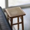 【MASH】 amu アム スツール サイドテーブル 座:天然ラタン かごめ編み フレーム天然木 コンパクトサイズ-11