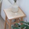【MASH】 amu アム スツール サイドテーブル 座:天然ラタン かごめ編み フレーム天然木 コンパクトサイズ-8