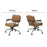 オフィスチェア ミーティングチェア 張地:合成皮革 レトロ カジュアル 木製アームレスト 幅625×奥行600×座面高さ445～510mm-4