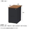 LDCデスク 脇机 サイドキャビネット オフィスデスク 事務机 2段 幅400×奥行700×高さ700mm LDC-WD2B 鍵付き ダブルサスペンションレール ブラックフレーム-3