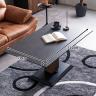 セラミック 昇降テーブル 大理石調 昇降式 高さ調節 テーブル リフティングテーブル リビングダイニングテーブル ローテーブル 和モダン 幅1200×奥行700×高さ510～720mm-6