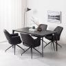 【設置無料】4人用 ダイニングテーブルセット 5点 ORV セラミックテーブル コンセント付き 回転 ダイニングチェア モダン ダイニングセット おしゃれ (幅1500mm 食卓テーブル×1 食卓椅子×4)