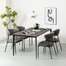 【設置無料】4人用 セラミック ダイニングテーブルセット 3点(幅1500mm 食卓テーブル×1 食卓椅子×4) ORV コンセント付き ダイニングチェア PUレザー 合皮-2