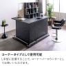 バーカウンターセット 2点(幅990mm カウンターテーブル×1 幅1200mm カウンターテーブル×1) セラミック天板 収納付き 日本製 間仕切り ダイニング 完成品 飲食店 ホテル ラウンジ 休憩スペース-3