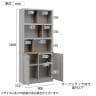 【日本製】大川家具 役員用オープン書庫 キャビネット付き A4サイズ 鍵付き ダンパー付き蝶番 役員用家具 エグゼクティブ家具 国産 幅800×奥行310×高さ1800mm-1