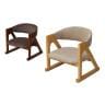 らくらく立ち上がり低座椅子 肘付き ゆったり座面 脚裏クッションシール付き リビング 天然木 ファブリック 幅510×奥行480×高さ500mm