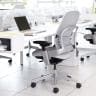 スチールケース リープ Steelcase Leap USオリジナル オフィスチェア 張地ブラック 背座クロス張り アルミポリッシュフレーム ランバーサポート付き 46216179CS L107-2