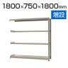 【追加/増設用】スチールラック 中量 500kg-増設 4段/幅1800×奥行750×高さ1800mm/KT-KRL-187518-C4