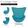 E ラウンジチェア スカンディナヴィアデザイン アルミダイキャスト・ポリッシュ仕上 幅890×奥行770×高さ1055×座面高430mm ファブリック レイクブルー-1