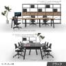 【本体】LIVING HOUSE×オフィスコム ensemblebase POPLEG デスク フリーアドレスデスク 両面タイプ 配線BOX付き ミーティングテーブル 幅1200×奥行1200×高さ720mm-3