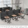 LIVING HOUSE×オフィスコム ensemblebase モンタージュ パネルソファ ブースセット テーブル付き 6人対面ソファ ブースソファ 個室ブース 幅1880×奥行2160×高さ1400mm-4