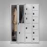 ジョイントスチール組立式ロッカー シリンダー錠 1連 1人用 ホワイト 日本製 幅300×奥行515×高さ1650mm スチールロッカー 鍵付き オフィスロッカー スリムロッカー-2