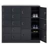 スチール スリッパ&シューズロッカー 下駄箱 シューズボックス 靴箱 収納 6人用 扉付き シリンダー錠 幅600×奥行380×高さ1162mm-3