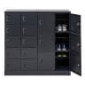 スチール スリッパ&シューズロッカー 下駄箱 シューズボックス 靴箱 収納 10人用 扉付き 幅600×奥行380×高さ1162mm-3