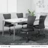 【4人用 会議セット】会議用テーブル 幅1200×奥行600×高さ720mm + メッシュチェア 肘なし キャスター付き【4脚セット】-6