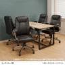 【4人用 会議セット】メティオ ミーティングテーブル 1800×900 + 革張りチェア 可動肘付き レクアス 【4脚セット】-3