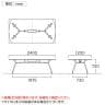 ミーティングテーブル CAD ボート型 抗菌天板 ワイヤリングBOXなしタイプ 4本脚 ポリッシュ脚 幅2400×奥行1200×高さ720mm CAD-2412B-9