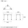 キャスター付きテーブル ER 児童 塾 学校向け 抗菌天板 木製天板 三角形 シンプル 国産 幅1100×奥行600×高さ640mm-4