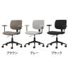オフィスチェア デスクチェア 事務椅子 HF-301 ファブリック 肘付き キャスター付き ミーティングチェア レトロ テレワーク 幅650×奥行600×座面高さ410～485mm-1