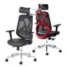 オフィスコム YS-1 人間工学チェア ゲーミングチェア 可動肘 ヘッドレスト付き ハンガー付き メッシュチェア/布張りチェア ランバーサポート ロッキング オフィスチェア 椅子 黒 赤-19