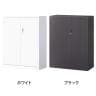 【国産】【完成品】両開き書庫 3段 鍵付き 下置き ホワイト ブラック 幅880×奥行380×高さ1110mm スチール書庫 スチールキャビネット オフィス 収納 事務所-1