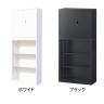 【国産】スチール書庫 上下セット 両開き+オープン 鍵付き ホワイト ブラック 幅880×奥行380×高さ1860mm スチールキャビネット オフィス 収納 事務所-1