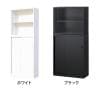 【国産】スチール書庫 上下セット オープン+引戸 鍵付き ホワイト ブラック 幅880×奥行380×高さ1860mm(連結時) スチール書庫 スチールキャビネット オフィス 収納 事務所-1