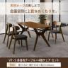 4人用 ダイニング5点セット(幅1550mmダイニングテーブル×1・ダイニングチェア×4) VT-5 突板 会議用テーブル ミーティングテーブル 応接 リビング-3