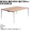 オカムラ PRECEDE フリーアドレスデスク 4人用 フリースタンディング両面タイプ 3A21AE 3A24AE 脚・脚カバー同色 ネオウッド/ホワイト天板 ポリッシュ脚 幅1800×奥行1600×高さ720mm